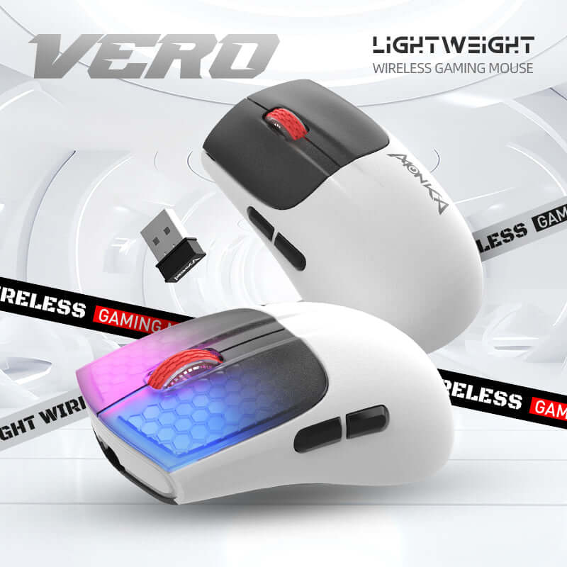 Monka Vero Wired +2.4G +BT  3 mode Gaming Lightweight Mouse