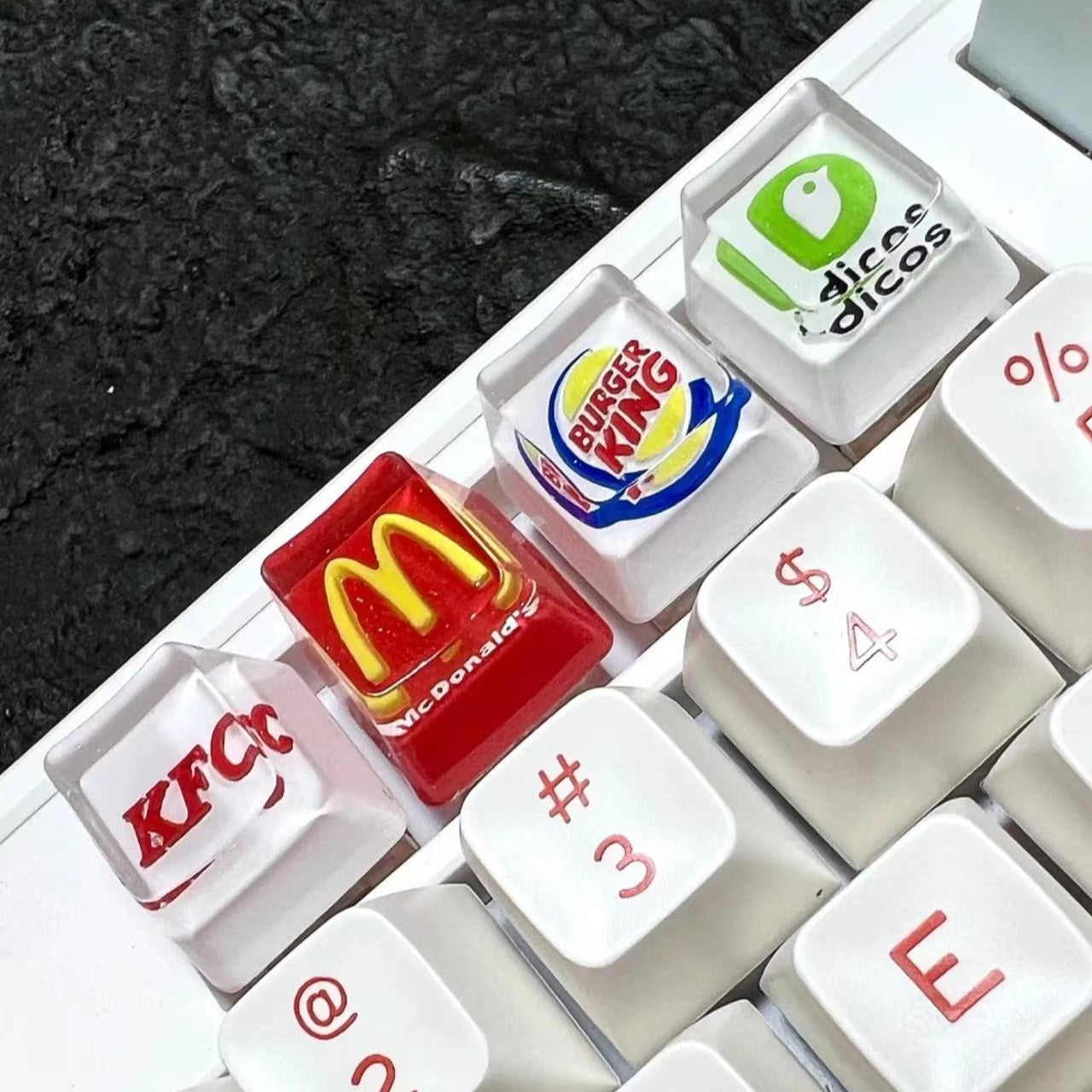 KFC Resin keycaps handmade resin keycaps backlit resin space keycaps