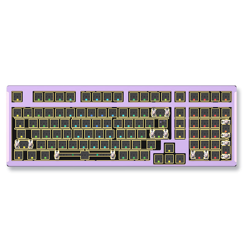 Monka 6102 aluminum block mechanical keyboard leaf spring gasket structure custom base