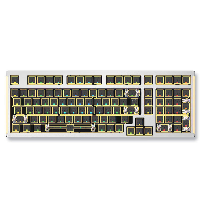 Monka 6102 aluminum block mechanical keyboard leaf spring gasket structure custom base