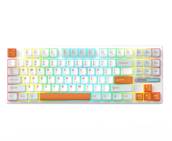 MARVO-MONKA 3087 Gasket Mount Mechanical White Orange Keyboard