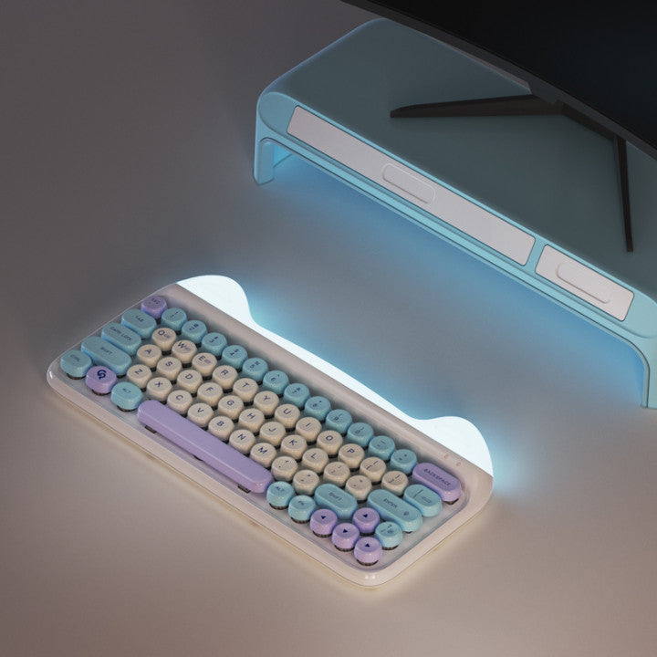 ColorReco Naughty Cat Night Light Luminous RGB Gaming Mechanical Keyboard Set